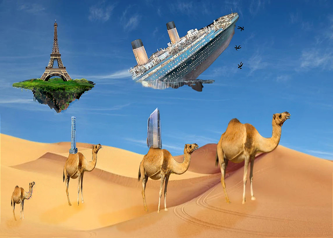 „Wüste des Wahnsinns“, Roxy Syed; 2021; Computergenerierte Bilddatei nach zeichnerischer Vorlage